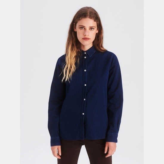 Aigle The Essential ,Eco-designed Denim Shirts Women Navy ZA-83509